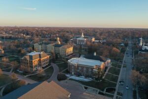 Aerial view of Wheaton College Campus