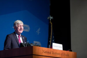 NIH Director Francis S. Collins, M.D., Ph.D., speaks at the 2017 Rare Disease Day at NIH.